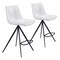 Modern Home Set of 2 White and Black Upholstered Counter Chairs 39&#x22;